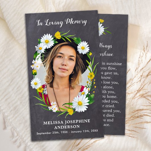 Rustikales Foto zur Beerdigung der Beerdigungskart Telefonnummerkarte