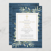 Rustikales Foto zur Beerdigung des Lebens Einladung (Vorne/Hinten)