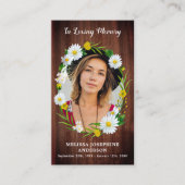 Rustikales Foto zur Beerdigungskarte Telefonnummerkarte (Vorderseite)