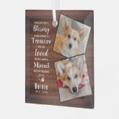 Rustikales Foto zur Erinnerung an das Gedicht "Hun Ornament Aus Glas (Vorderseite links)