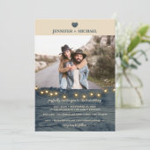 Rustikales Foto zur Hochzeit von Barnholz Einladung (Stehend Vorderseite)