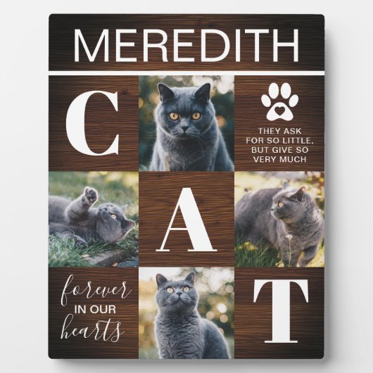 Rustikales Foto zur Holzkatzenkatastrophe Fotoplatte (Vorderseite)