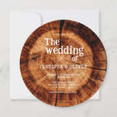 Rustikales Foto zur Verlobung von Holz schneiden Einladung (Vorderseite)