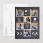 Rustikales Fotomaterial Chalkboard Einzigartiger A Ankündigungspostkarte (Vorne/Hinten)