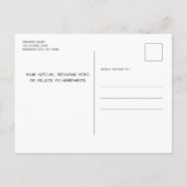 Rustikales Fotomaterial Chalkboard Einzigartiger A Ankündigungspostkarte (Rückseite)