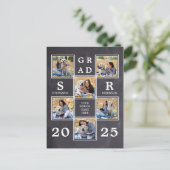 Rustikales Fotomaterial Chalkboard Einzigartiger A Ankündigungspostkarte (Stehend Vorderseite)