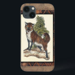 Rustikales Fox Stepping auf einem Baumstamm Case-Mate iPhone Hülle<br><div class="desc">Dieser rustikale Ausdruck illustriert einen Fuchs vor einem Kiefernbaum. Die Farben sind in sanften Pastellfarben gehalten,  und das Bild hat traditionelle Motive im braunen Gama. Dieses Design wäre eine perfekte Ergänzung zu Ihrer Landhausdekoration.</div>