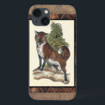 Rustikales Fox Stepping auf einem Baumstamm Case-Mate iPhone Hülle<br><div class="desc">Dieser rustikale Ausdruck illustriert einen Fuchs vor einem Kiefernbaum. Die Farben sind in sanften Pastellfarben gehalten,  und das Bild hat traditionelle Motive im braunen Gama. Dieses Design wäre eine perfekte Ergänzung zu Ihrer Landhausdekoration.</div>