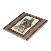 Rustikales Fox Stepping auf einem Baumstamm Fliese (Seite)