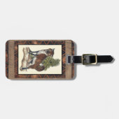 Rustikales Fox Stepping auf einem Baumstamm Gepäckanhänger (Vorderseite horizontal)