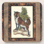 Rustikales Fox Stepping auf einem Baumstamm Getränkeuntersetzer<br><div class="desc">Dieser rustikale Ausdruck illustriert einen Fuchs vor einem Kiefernbaum. Die Farben sind in sanften Pastellfarben gehalten,  und das Bild hat traditionelle Motive im braunen Gama. Dieses Design wäre eine perfekte Ergänzung zu Ihrer Landhausdekoration.</div>