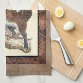 Rustikales Fox Stepping auf einem Baumstamm Handtuch (Viertel Falte)