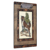 Rustikales Fox Stepping auf einem Baumstamm Klemmbrett (Rechts)