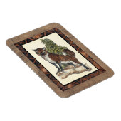 Rustikales Fox Stepping auf einem Baumstamm Magnet (Rechte Seite)