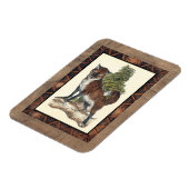 Rustikales Fox Stepping auf einem Baumstamm Magnet (Linke Seite)