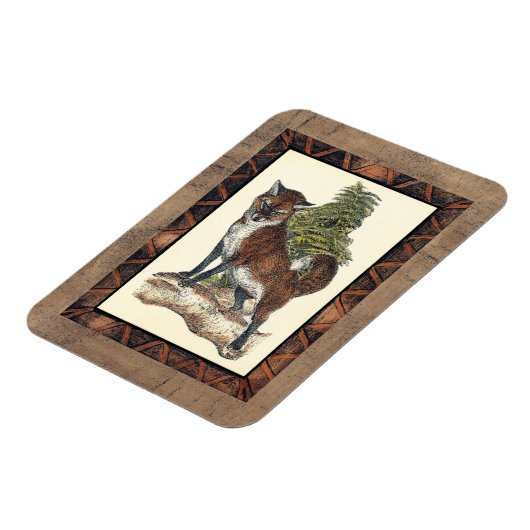 Rustikales Fox Stepping auf einem Baumstamm Magnet (Linke Seite)