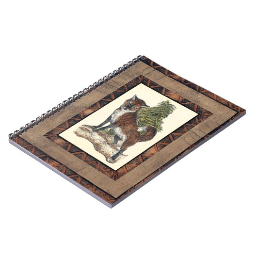 Rustikales Fox Stepping auf einem Baumstamm Notizblock (Linke Seite)