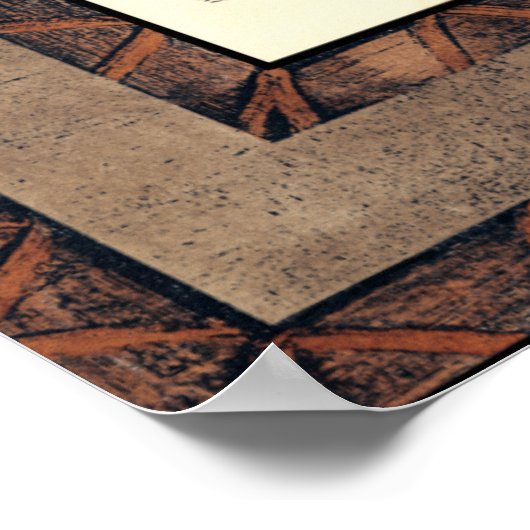 Rustikales Fox Stepping auf einem Baumstamm Poster (Ecke)