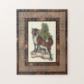 Rustikales Fox Stepping auf einem Baumstamm Puzzle (Vertikal)