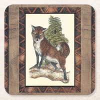 Rustikales Fox Stepping auf einem Baumstamm