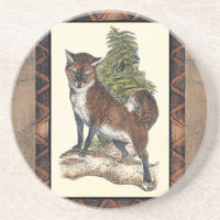 Rustikales Fox Stepping auf einem Baumstamm