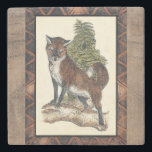 Rustikales Fox Stepping auf einem Baumstamm Steinuntersetzer<br><div class="desc">Dieser rustikale Ausdruck illustriert einen Fuchs vor einem Kiefernbaum. Die Farben sind in sanften Pastellfarben gehalten,  und das Bild hat traditionelle Motive im braunen Gama. Dieses Design wäre eine perfekte Ergänzung zu Ihrer Landhausdekoration.</div>