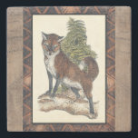 Rustikales Fox Stepping auf einem Baumstamm Steinuntersetzer<br><div class="desc">Dieser rustikale Ausdruck illustriert einen Fuchs vor einem Kiefernbaum. Die Farben sind in sanften Pastellfarben gehalten,  und das Bild hat traditionelle Motive im braunen Gama. Dieses Design wäre eine perfekte Ergänzung zu Ihrer Landhausdekoration.</div>