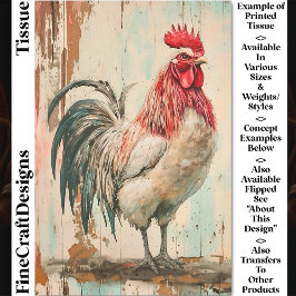 Rustikales französisches Bauernhaus Rooster DB6R D Seidenpapier