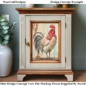 Rustikales französisches Bauernhaus Rooster DB6R D Seidenpapier