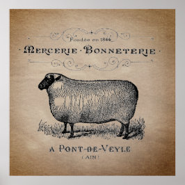 Rustikales französisches Landschaf-Typografie-Baue Poster