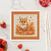 rustikales Friendsgiving Fuchs & Herbst verlässt P Serviette (Beispiel)