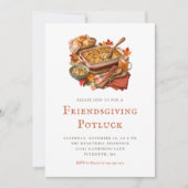 Rustikales Friendsgiving-Potluck-Dinner Einladung (Vorderseite)