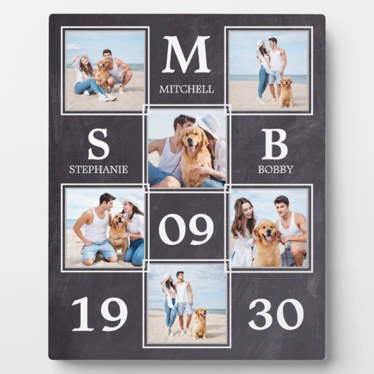 Rustikales, frisch verheiratetes Personalisiertes  Fotoplatte (Vorderseite)