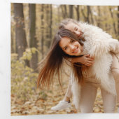 Rustikales frohe Weihnachten Botanisches Kariertes Dreifach Gefaltete Karte (Innen Erste Seite)