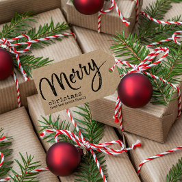 Rustikales Frohe Weihnachten Geschenkanhänger