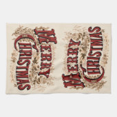Rustikales Frohe Weihnachten Geschirrtuch (Horizontal)