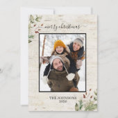 Rustikales, fröhliches, neutrales, natürliches Bir Feiertagskarte (Vorderseite)