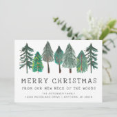 Rustikales fröhliches Weihnachts-Foto Ankündigung (Stehend Vorderseite)