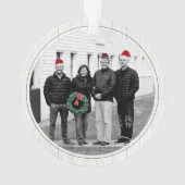 Rustikales fröhliches Weihnachts-Holly-Foto Ornament (Rückseite)
