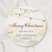 Rustikales fröhliches Weihnachts-Party Geschenkanhänger (Rückseite)