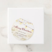 Rustikales fröhliches Weihnachts-Party Geschenkanhänger (Beispiel)