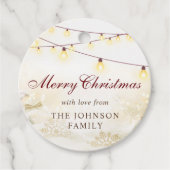 Rustikales fröhliches Weihnachts-Party Geschenkanhänger (Vorderseite)
