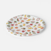 rustikales Fruchtmuster Pappteller (Schrägansicht)