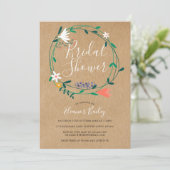 Rustikales Frühlingsblumengarland Brautparty Einladung (Stehend Vorderseite)