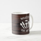 Rustikales Funny Cooking Geschenk Herren-Meister d Kaffeetasse (VorderseiteRechts)