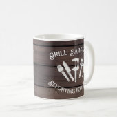 Rustikales Funny Cooking Geschenk Men Grill Sargea Kaffeetasse (VorderseiteRechts)