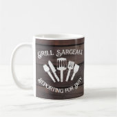 Rustikales Funny Cooking Geschenk Men Grill Sargea Kaffeetasse (Links)