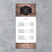 Rustikales Gabel-Kniffe-Logo aus zerrüttetem Holz Werbekarte