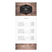 Rustikales Gabel-Kniffe-Logo aus zerrüttetem Holz Werbekarte (Vorne)