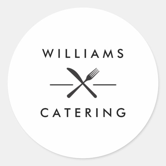 Rustikales Gabelkniffel-Logo auf Weiß Runder Aufkleber (Vorderseite)